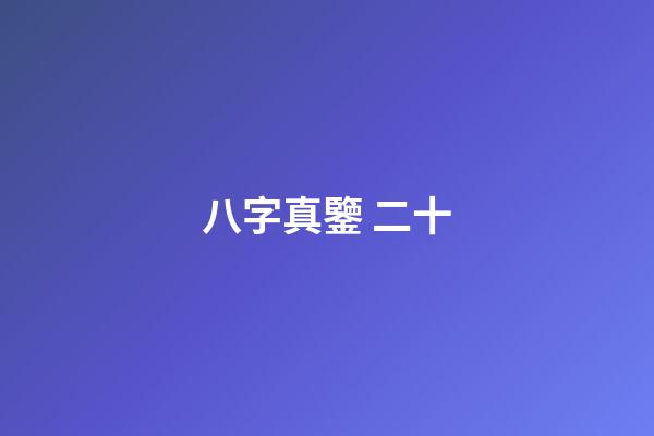 八字真鑒 二十